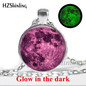Glow in the Dark Glass Pendant Necklace