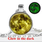 Glow in the Dark Glass Pendant Necklace