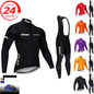 2020 STRAVA long sleeve cycling clothing set bib pants ropa ciclismo bicycle clothing MTB bike long sleeve jersey Men's clothes