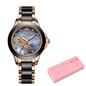 Rhinestone Rose Gold Black Ceramic Waterproof Watch For Women