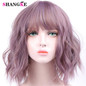 Short Wavy Wigs for Women Hair with Bangs Heat Resistant Cosplay Wig
