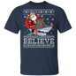 Believe in Santa Riding Shark Christmas Ugly Christmas Shirts