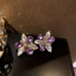 Elegant Flower Purple Crystal Stud Earrings
