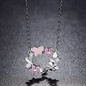 Pink Poetic Daisy Cherry Blossom Wreath Women Pendant Necklaces