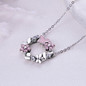 Pink Poetic Daisy Cherry Blossom Wreath Women Pendant Necklaces