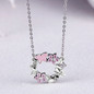 Pink Poetic Daisy Cherry Blossom Wreath Women Pendant Necklaces
