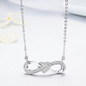 Infinity Love Clear CZ Heart Women Pendant Necklaces
