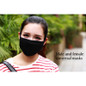 Women Black Bilayer Cotton Mouth Mask Anti Haze Dust Washable Reusable Double Layer Dustproof Mouth-muffle Winter Warm Mask