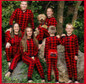 Christmas Family Pajamas Plaid Print Cartoon Bear
