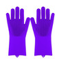 Magic Silicone Dishwashing Scrubber Dish Washing Sponge Rubber Scrub Gloves Kitchen Cleaning