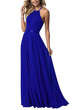 A-Line Scoop Neck Floor-Length Chiffon Bridesmaid Dress With Split Front