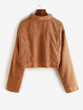 Zip Up Pockets Corduroy Cargo Jacket