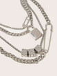 Lock & Clip Decor Layered Chain Choker 1pc