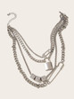 Lock & Clip Decor Layered Chain Choker 1pc