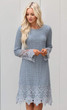Lydia Modest Boho Dress or Modest Bridesmaid Dress in Crochet Lace