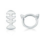 925 Sterling Silver Cute Cat Stud Earrings for Women