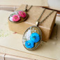 Handmade Cabochon Dried Flowers Necklace