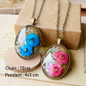Handmade Cabochon Dried Flowers Necklace