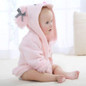 Baby Hooded Cotton Robe - Pink Sheep