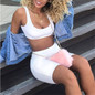 Two Piece Set Outfits Crop Tops and Biker Shorts Set Summer Matching Sets Gym Fitness Sportwear Summer Clothes for Women