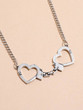 Heart Shaped Handcuffs Decor Necklace