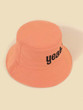 Orange Letter Graphic Bucket Hat