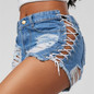 Sexy Summer Women Denim Shorts High Waist Ripped Short Jeans