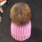 Mink and Fox Fur Ball Cap Pom Poms Winter Hat