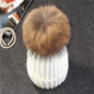 Mink and Fox Fur Ball Cap Pom Poms Winter Hat