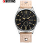 Luxury Waterproof Genuine Leather Band Watches Male Quartz Wristwatch