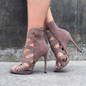 Sandals stretchy Bandage Ankle Strap Pumps Super High Heels