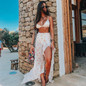 Bikini Beach Skirt Tunics Leaves Print Bikini Cover up