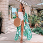 Leaves Print Bikini Beach Cover up Tunics