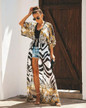Leaves Print Bikini Beach Cover up Tunics