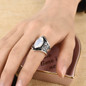 Vintage Silver Big Stone Bohemian Ring
