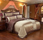 Gold Luxury Silk Satin Jacquard Duvet Cover 4 piece Bedding Set