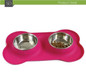Super Design Steel Dog Bowl With No Spill Non-Skid Silicone Mat