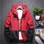 Bomber Hooded Jacket Casual Slim Patchwork Windbreaker