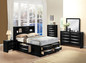 Acme 21606EK Ireland 4 Pieces Black Bookcase King Storage Bedroom Set