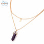 Multilayer Irregular Crystal Opals Pendant Necklace Choker Chain