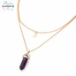 Multilayer Irregular Crystal Opals Pendant Necklace Choker Chain