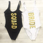 Bride squad one piece monokini swimsuit