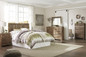 Blavilla Casual Brown Bedroom Set: Queen/Full Panel Headboard, Dresser, Mirror, Nightstand