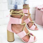 New Boho Sandals Women High Heel Peep Toe Lace Up Sandals
