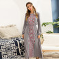 Bohemian Autumn Long Sleeve Floral Print Maxi Dress
