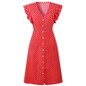Polka dot dress office midi vintage dress