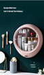 Bathroom Wall-mounted Makeup Organizer Punch-free Large Capacity Jewelry Cosmetic Storage Box Women Skin Care Beauty Rack