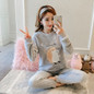 2020 Autumn Winter Warm Flannel Women Pyjamas Sets Thick Coral Velvet Long Sleeve Cartoon Sleepwear Thin Flannel Pajamas Set