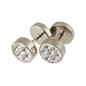 Men's Stainless Steel Punk Style Crystal Barbell Ear Studs