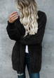 Black Pockets Zipper Fur Hooded Long Sleeve Casual Coat